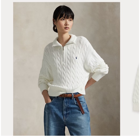 Polo Ralph Lauren Sweaters - POLO Ralph Lauren Cable-Knit Cotton Quarter-Zip Sweater
